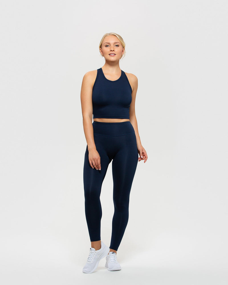 Women's shaping leggings in blue and black