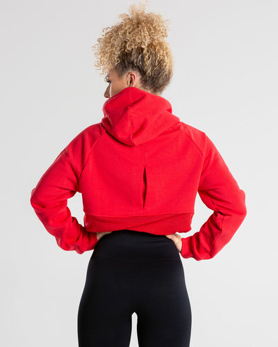 Red cropped best sale nike hoodie