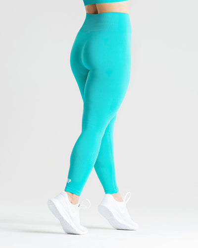 Turquoise shiny leggings / Fitness and More Series 