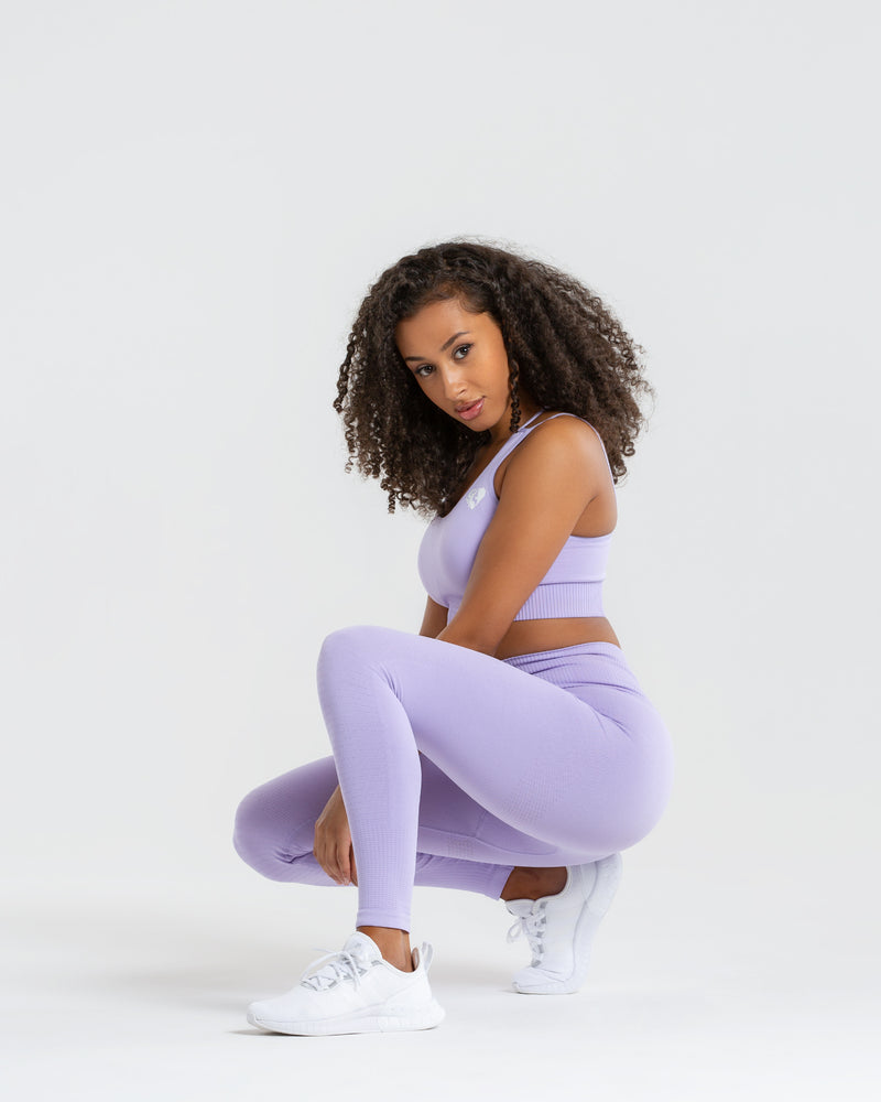 logo-waist performance leggings in purple