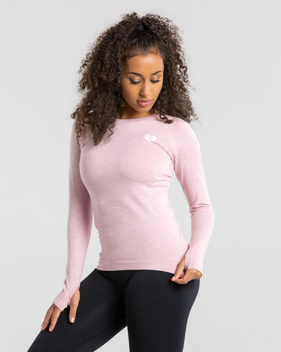 Luxe Longline Yoga Top (Blush Pink)