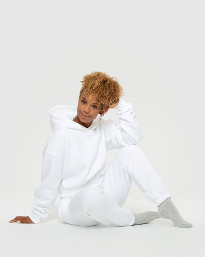 Comfort Cropped Hoodie White L