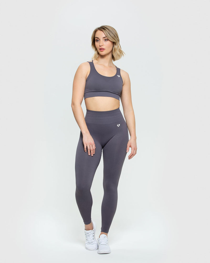 Icon Charcoal Heather 2.0, Stretchy Seamless Sports Bras