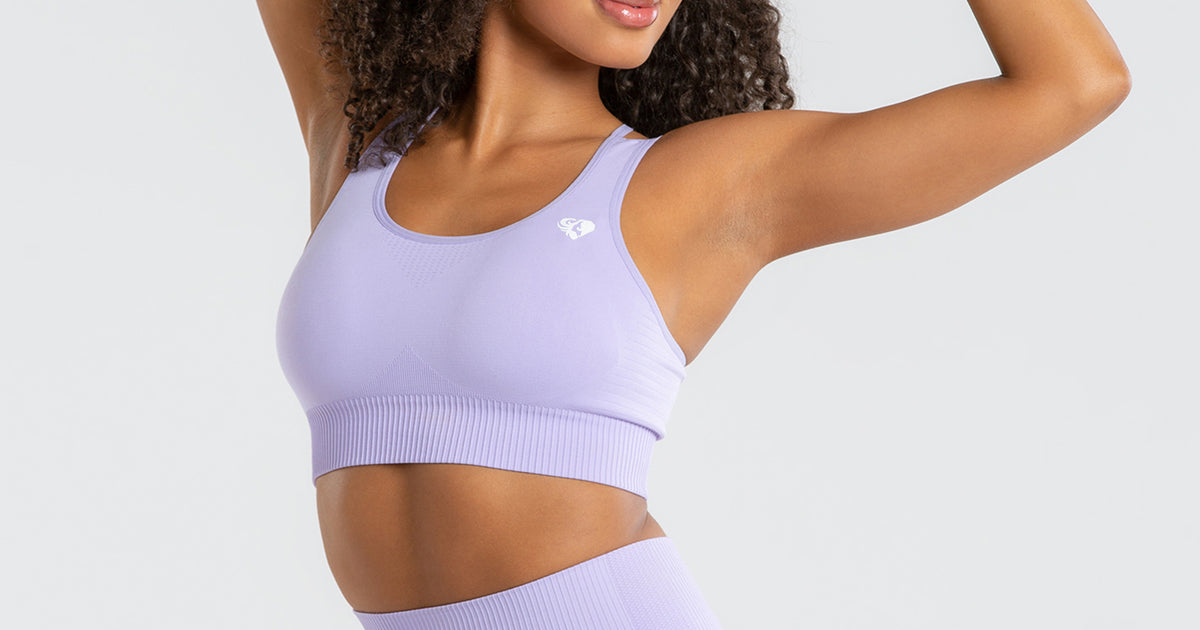 Love & Sports Women's Plunge Seamless Sports Bra Size M 8-10 Blushed Lilac