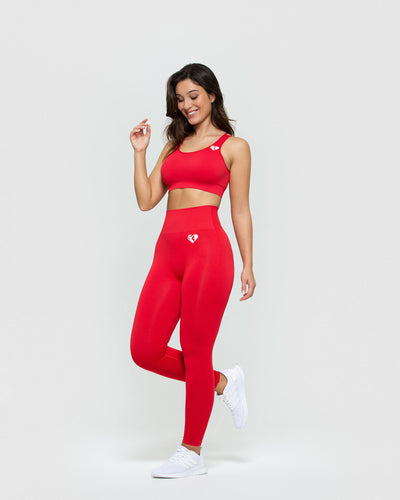 Therapy High Waisted Leggings with Slant Zipper Pockets for Women Workout  Running Pants - Red - Large 