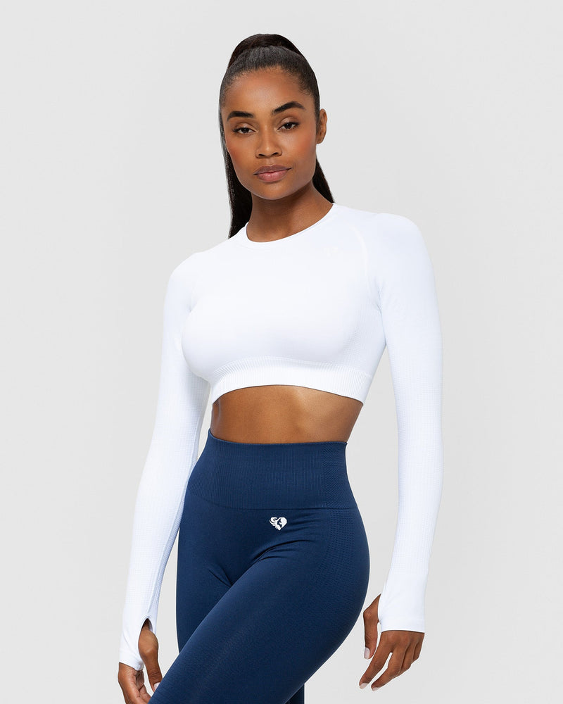 women's vogue long sleeve opening cropped top, high elasticity