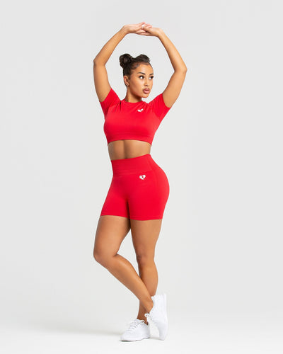 Red Seamless Shorts Women's - Sweet Red