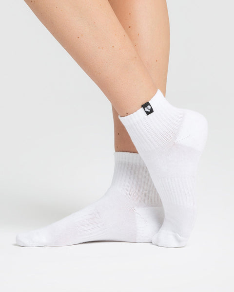  Impress'D Clothing 12 Pairs White Unisex Crew Socks