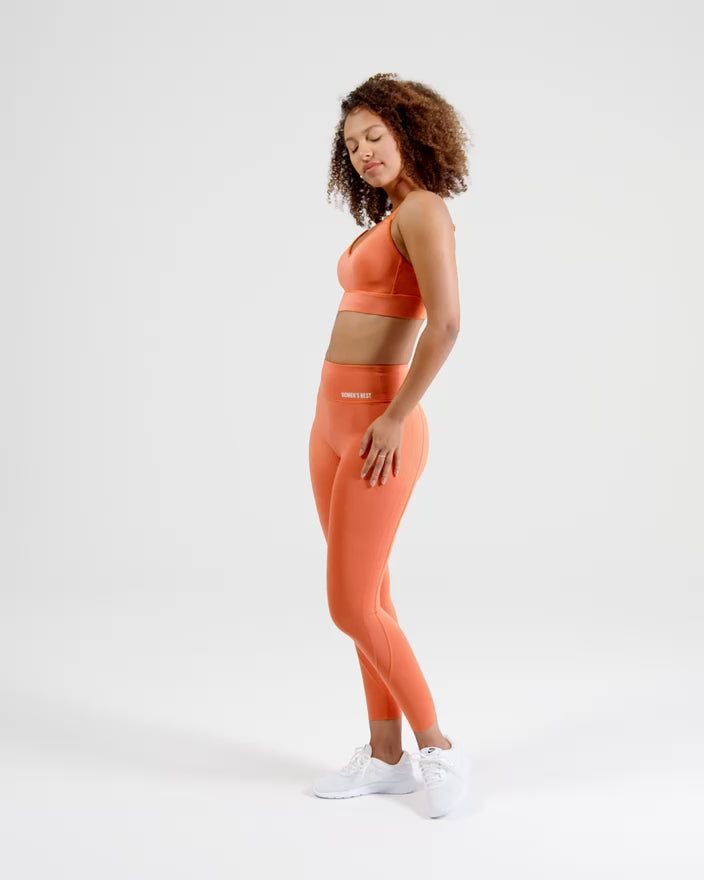 Tangerine Women's High Waist Tummy Control Active Rib Trim Legging (Plum, XL)  